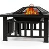 Panovue Outdoor Fire Pit Table American Style Iron Wood-3