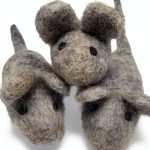 Hand Felted Wool Cat Toy Mice Earthtone Solutions Natural-0