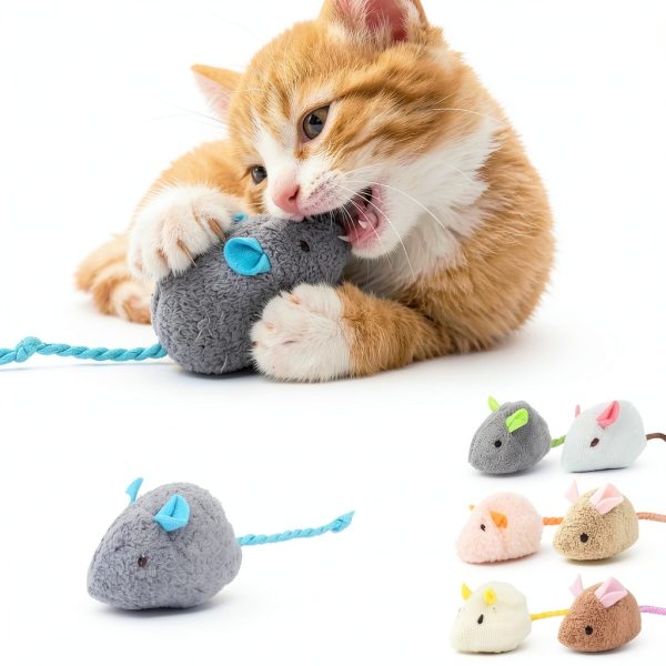 WRW Catnip Mice Toys Soft Plush Interactive Cat Toys-1