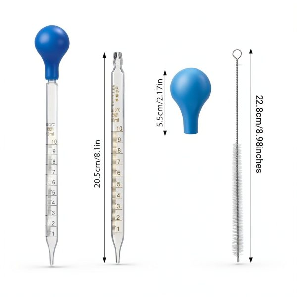 Yolev Glass Pipette Set Reusable Graduated Droppers Lab-2