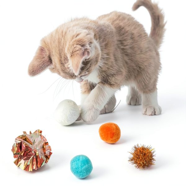 PietyPet Cat Toys Pack 60pcs Balls Springs Mice Play-6