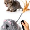 Pawingcat Remote Control Cat Toy Interactive Mouse USB-0