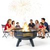 BreezZ American Flag Fire Pit Metal Wood Burning Outdoor-6