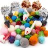 PietyPet Cat Toys Pack 60pcs Balls Springs Mice Play-0