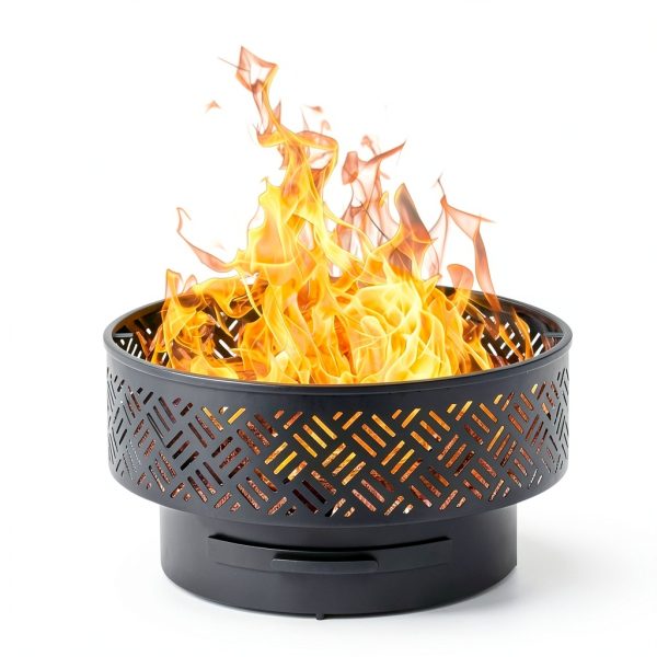 OutVue Wood Burning Fire Pit Grill Modern Iron Outdoor-1