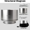 VivaGarden Smokeless Fire Pit Stainless Steel Outdoor-6
