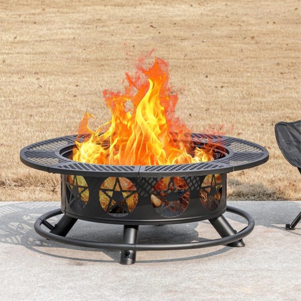 OutVue Fire Pit Table Stainless Steel Wood Burning Outdoor-1