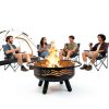 BreezZ American Flag Fire Pit Metal Wood Burning Outdoor-3