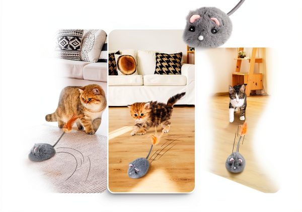 Pawingcat Remote Control Cat Toy Interactive Mouse USB-1