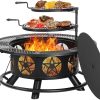 OutVue Fire Pit Table Stainless Steel Wood Burning Outdoor-0