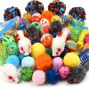 QUOZUO Cat Toys Pack 60pcs Balls Springs Mice Interactive-0