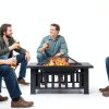 Panovue Outdoor Fire Pit Table American Style Iron Wood-1