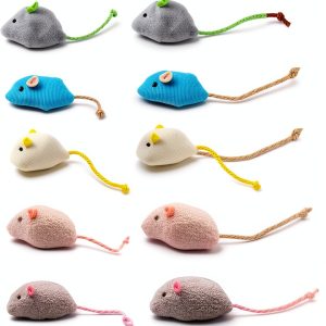 Catnip Mice Toys Haourlife Plush Cat Toys 20 Pack-0