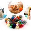 PietyPet Cat Toys Pack 60pcs Balls Springs Mice Play-4