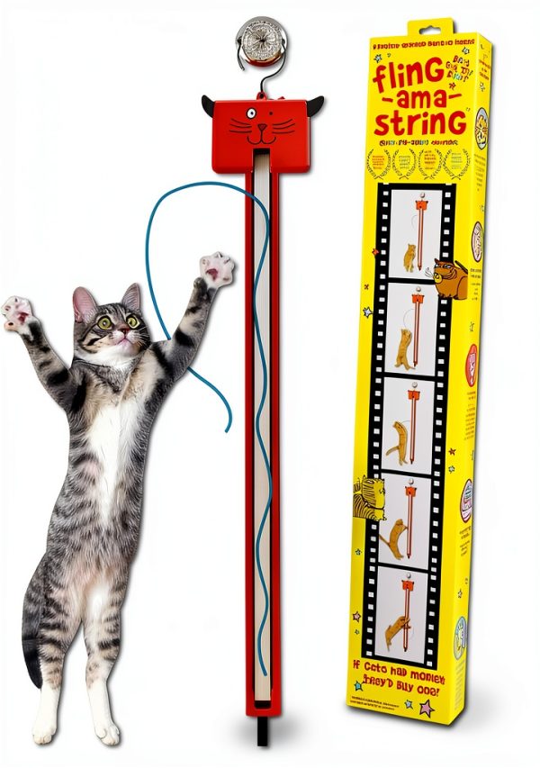 CRMADA Fling Ama String Cat Toy Battery Operated Interactive-0