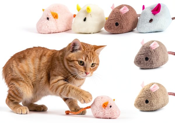 WRW Catnip Mice Toys Soft Plush Interactive Cat Toys-0