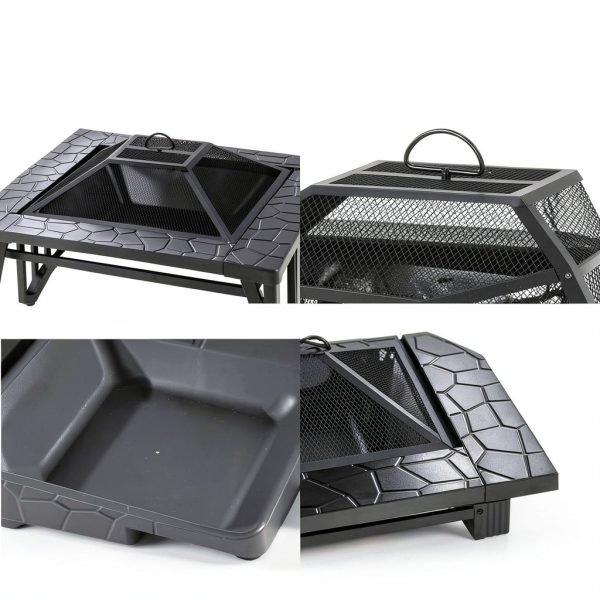 Panovue Outdoor Fire Pit Table American Style Iron Wood-5