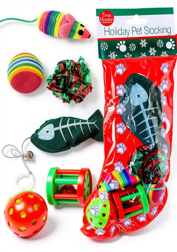 Kole Christmas Cat Stocking Toy Set for Feline Play-0