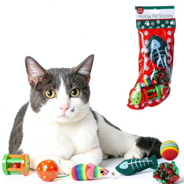 Kole Christmas Cat Stocking Toy Set for Feline Play-3