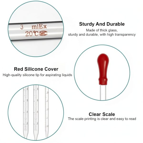 LXUEJIE Glass Dropper Pipettes Accurate Measurement Reusable-3