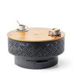 OutVue Wood Burning Fire Pit Grill Modern Iron Outdoor-0