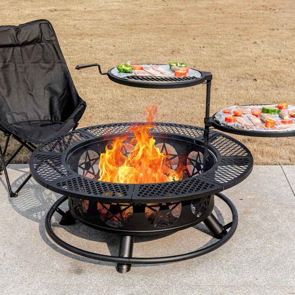 OutVue Fire Pit Table Stainless Steel Wood Burning Outdoor-2