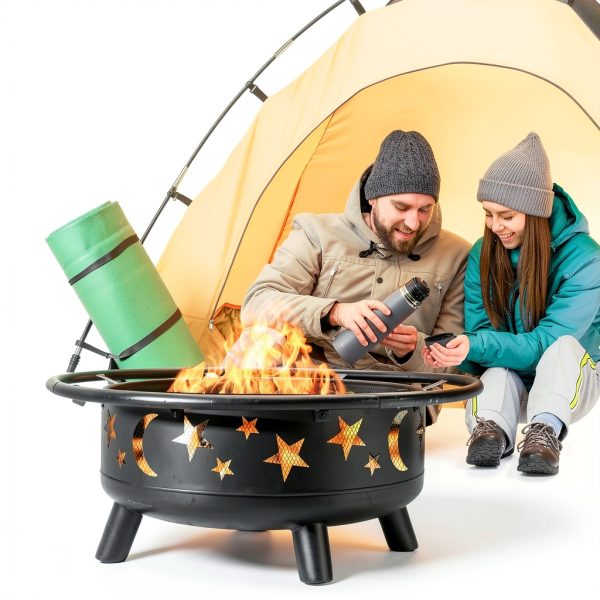 Mistmo Outdoor Fire Pit 32 Inch Steel Patio Heater-4