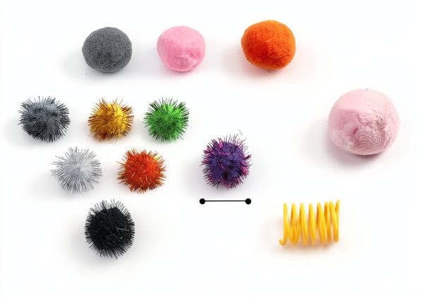 PietyPet Cat Toys Pack 60pcs Balls Springs Mice Play-1