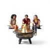 BreezZ American Flag Fire Pit Metal Wood Burning Outdoor-4