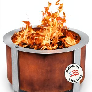 Breeo Smokeless Fire Pit Corten Steel Outdoor Patio-0