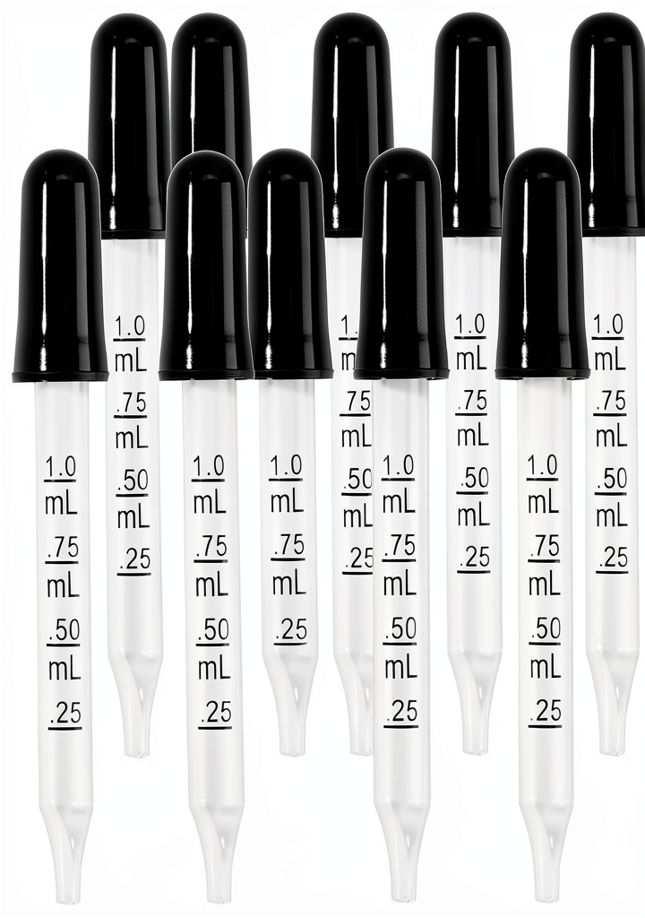 AOMI glass pipette being used to dispense eye drops