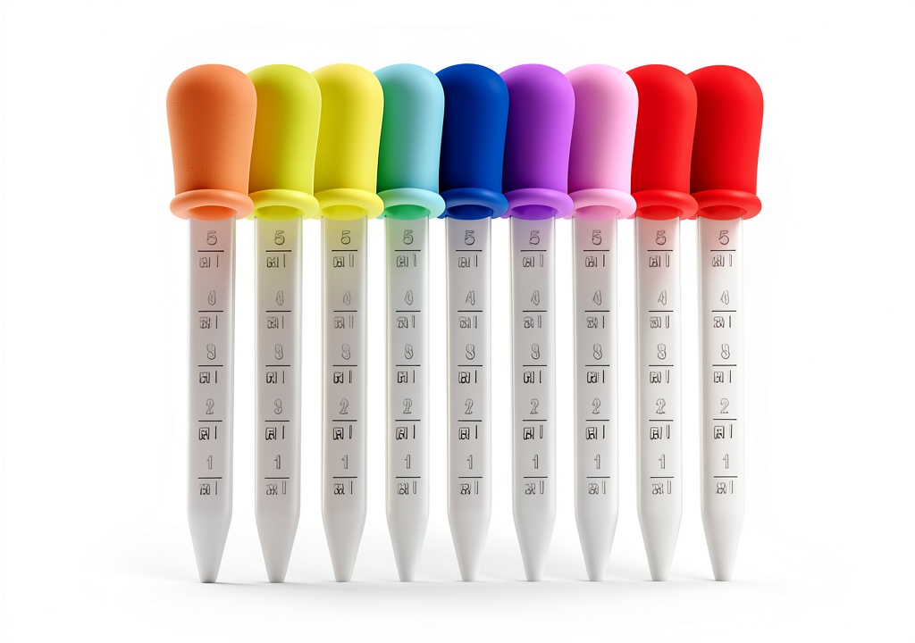 Benvo silicone liquid droppers being used to add food coloring to candy mixture