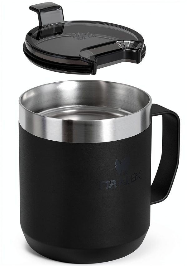 Stanley Stay-Hot Camp Mug 12oz Black 2.0 Press-Fit Drink-Through Lid-1